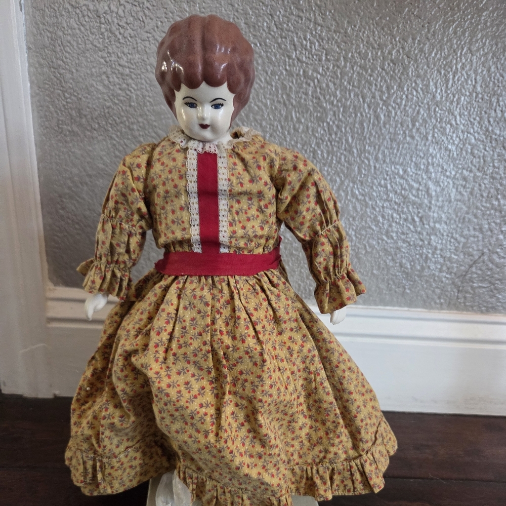 Antique Bisque German China Head Doll 19”